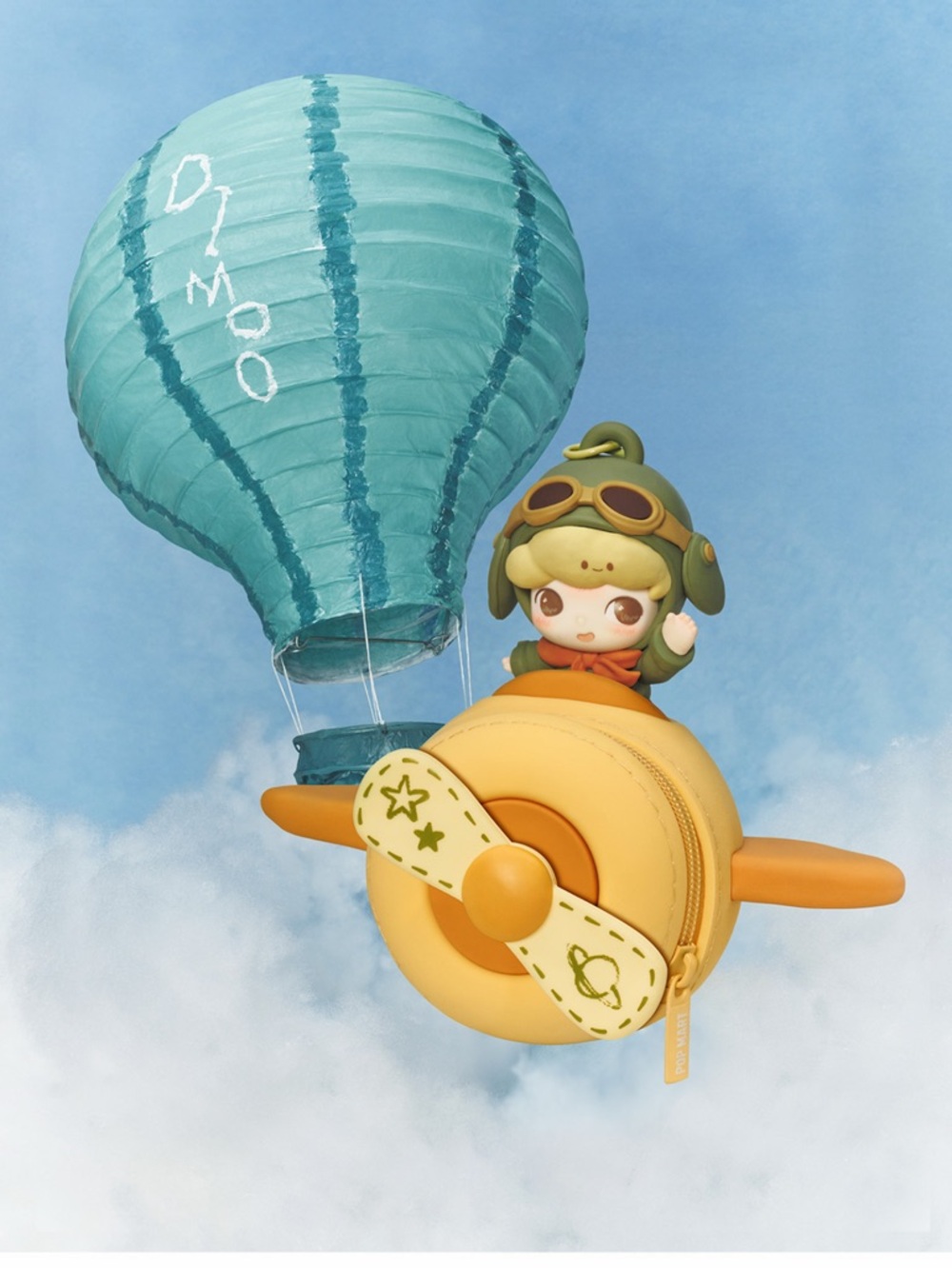 POP MART Dimoo World “Memories” Airplane Pouch l, Fly to the Moon: